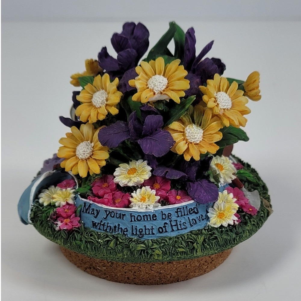 Christian World Floral Garden Candle Topper Jar Decor Religious Inspirational